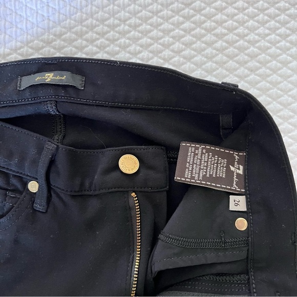 7 For All Mankind High Waisted Skinny Black Double Knit • 26 - Picture 6 of 9